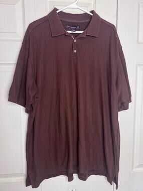 Tommy Bahama 18 Golf Men's Polo Short Sleeve Cotton Blend Brown Size XXL